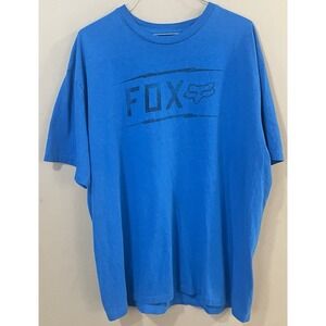 Fox Racing Men's XL Blue Graphic T-Shirt Logo Tee Casual Motorcycle MX Outdoor